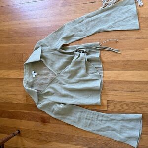 Women's Sage Green Wrap Top